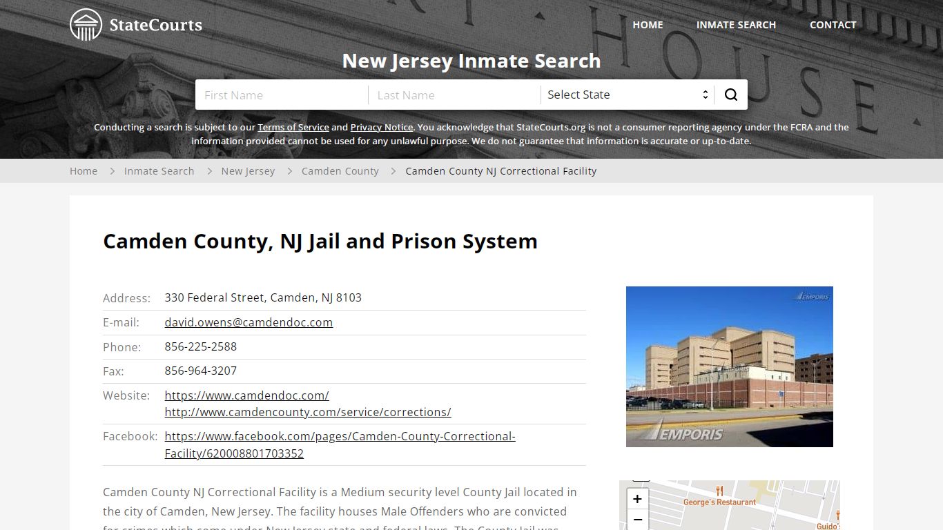 Camden County NJ Correctional Facility Inmate Records ...